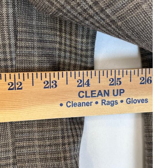 Pronto Uomo Platinum Men's Size 48L Tan Plaid 100% Wool 2 Button Blazer - Picture 6 of 7